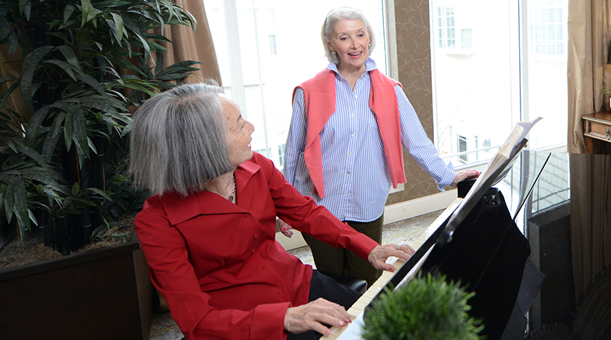 Residents playing a song