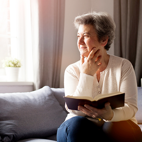 sitting in quiet contemplation